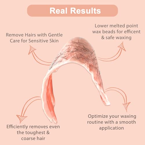 Hard Wax Beads, 2.5 lb Wax Beans for Hair Removal, Ideal for Sensitive skin, Brazilian, Bikini, Face, Eyebrows, Underarms and Full Body Waxing Bulk (Pink)