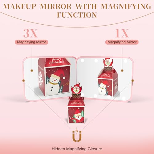 Kakuje LED Compact Mirror 1X/3X Magnification Travel
