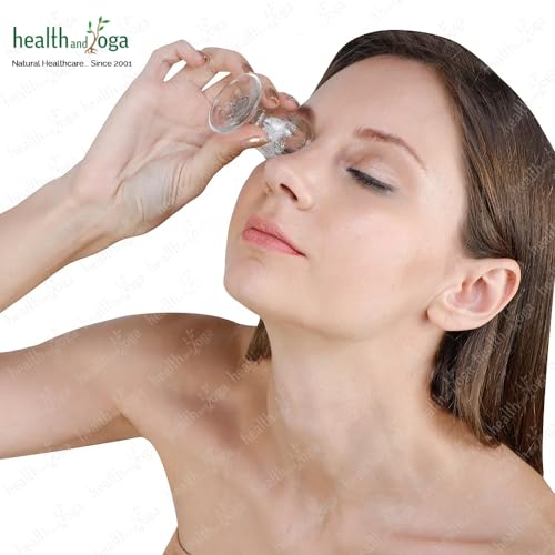 HealthAndYoga¢â ChillEyes Transparent Glass Eye Wash Cup - Effective Eye Rinse and Cleansing ? Eco-Friendly, Non-Reactive, Safe and Comfortable (Clear - Set of 2)