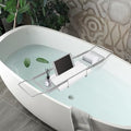 Expandable Stainless Steel Bathtub Tray with Marble Groove
