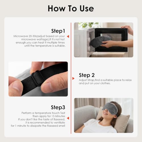 Gray MORLIDEN Heated Eye Mask for Dry Eyes & Stye - Microwave Warm Compress