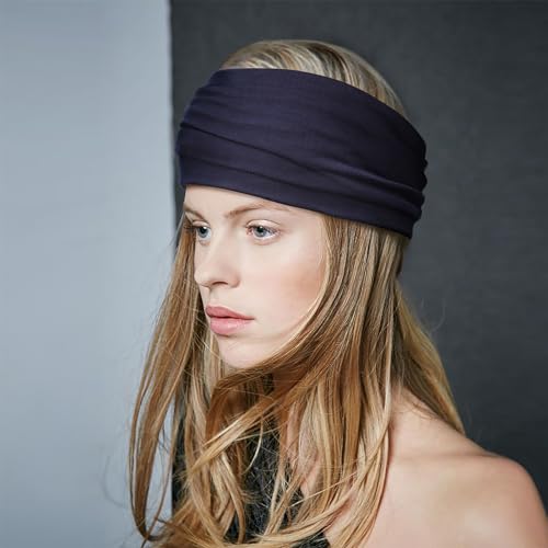 DRESHOW 4 Pack Wide Vintage Turban Headbands for Women Knotted Hair Accessories
