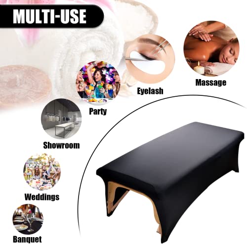 Platonee Stretch Lash Bed Cover - Elastic Massage Table Sheet (Black)