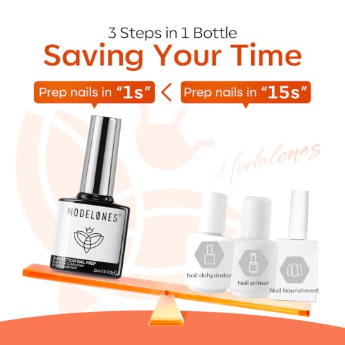 Modelones Nail Gel Glue & Dehydrator Primer Kit - Professional Nail Prep Set with UV Curing