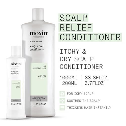 Nioxin Scalp Relief Hair Conditioner | Soothes, Hydrates, & Thickens Hair | For Sensitive, Dry, and Itchy Scalp | Made with Aloe Vera & Vitamin E