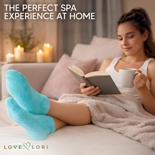 Moisturizing Gel Socks with Vitamin E & Jojoba Oil (Size 9-11)