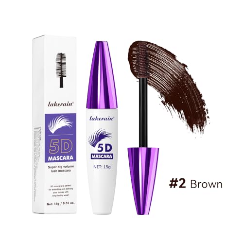 5D Waterproof Mascara - Lengthening & Volumizing Brown