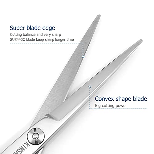 KINSARO Left Hand Hair Cutting Scissors 6 Inch Japan 440C Steel Professional Shears