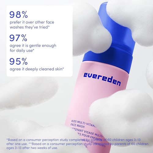 Evereden Unscented Kids Face Wash - Gentle, Hydrating Cleansing for Sensitive Skin, 8oz