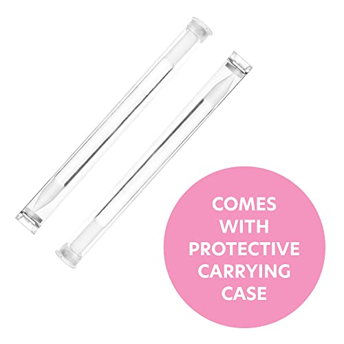 Bona Fide Beauty Czech Glass 4PC Value Bundle - 2 Clear Cuticle Pushers and 2 Glass Nail Files (Blue and Magenta)