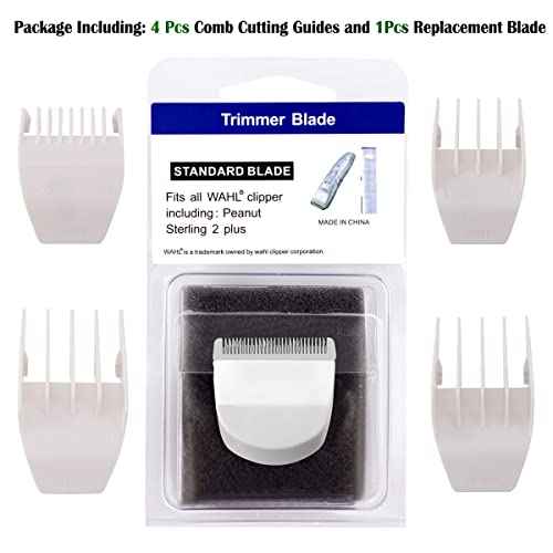 2 Pack Professional Peanut Clipper/Trimmer Snap On Replacement Blades #2068-300 - Compatible with Wahl Peanut Hair Clipper/Trimmer, Black (White 2 Pcs)