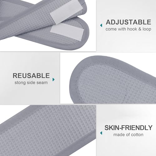 TopTie 4PCS Cotton Spa Headband - Black Waffle Terry Cloth