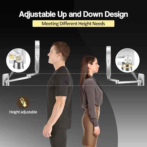 Wall Mounted Makeup Mirror, Magnifying Mirror with Light 20X/1X Double-Sided, Height Adjustable, 3 Lighted Modes, Aluminum Alloy Small Wall Mirror, Moisture & Corrosion Resistant Bathroom Use