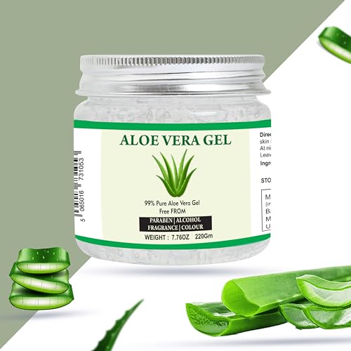 Aloe Vera Gel | 99% Pure Natural Aloe Gel | For Moisturizing Face Skin & Hair Care,Durable Moisturizing Hydrating Soothing | Non-Sticky (7.76 oz)