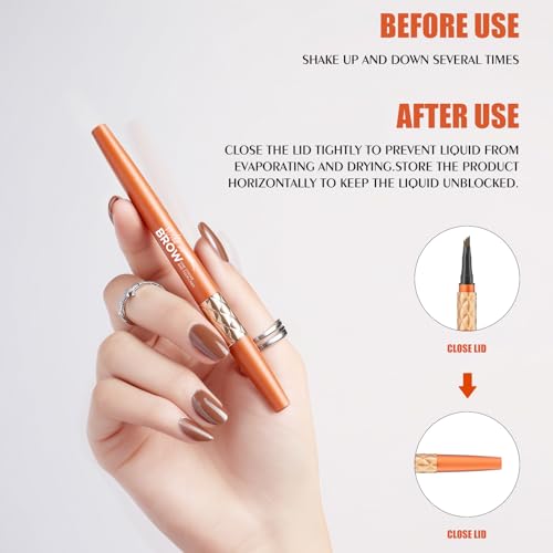Four-Tip Liquid Eyebrow Pencil - Waterproof, Long-Lasting