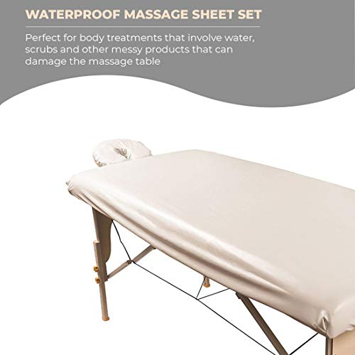 ForPro Waterproof Massage Table Sheet Set with Face Rest Cover