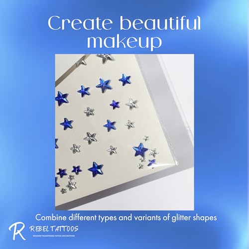 Star Face Stickers, Glitter Temporary Tattoos for 4th of July