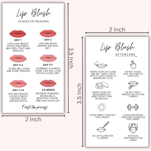 Lip Blush Aftercare Cards | 50 Pack Business Size