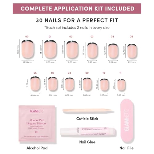 Glamnetic Super Short Press-On Nails Bundle - 5 Sets of Milky & French Tips