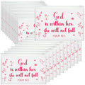Kacctyen 150 Pack Woman of Faith EVA Bags Gift Bulk God Is Within Her She Will Not Fall Women's Day Party Favor Mother's Day Christian Bible Reusable Clear Pouches with Zipper Waterproof Bag