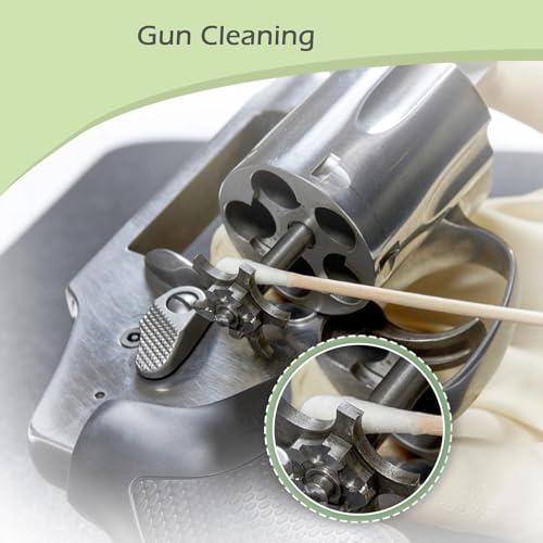 400 Pcs 6 Inch Cotton Swabs with Wood Handle - Gun Cleaning, Makeup & Pet Care