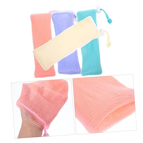 4 Pack Soap Mesh Pouch Bags with Drawstring - Exfoliating