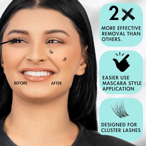 Gazelle Softouch Eyelash Glue Remover, Plant-Based EyesCluster Lash Remover for Individual False Lashes - Safe for Sensitive Bond and Wispys, 2x More Effective, Gentle Non-irritating