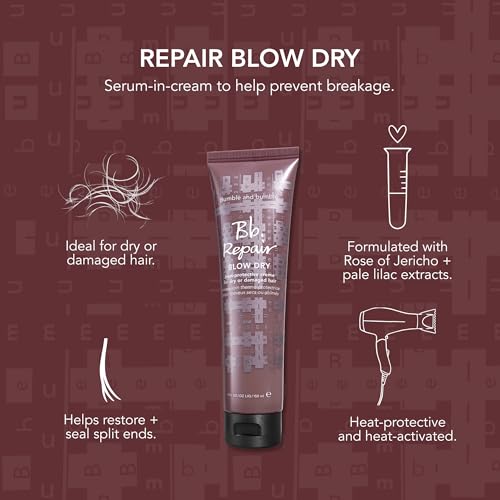 Bumble and bumble. Repair Blow Dry Heat Protective Styling Cream | For Damaged Hair + Smoothing | Curly, Wavy, Straight, 5 Fl Oz