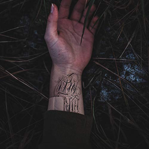 15 Sheets Waterproof Temporary Tattoo Stickers Tiny Cute Halloween Skull Whale Eye Bone Face Words Sun Moon Totem Arm Hand Pattern Perfect for Parties, Events and More