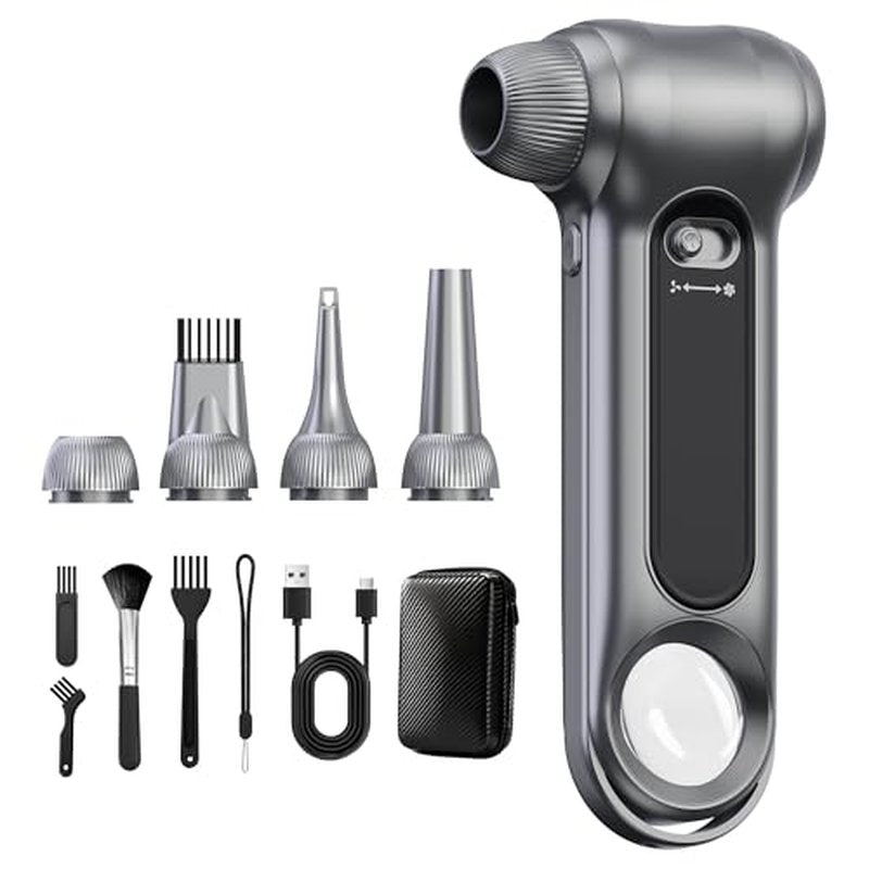 150000RPM Cordless Air Duster with LED Light & Nozzles