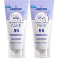 Coppertone Every Tone Invisible Finish Face Sunscreen SPF 55, Lightweight, Blends in Clear Sunscreen for All Skin Tones, 2 Fl Oz Tube (Pack of 2)