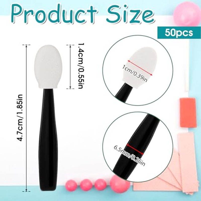 50 Pcs Double-Sided Eyeshadow Applicators - Reusable Makeup Tools