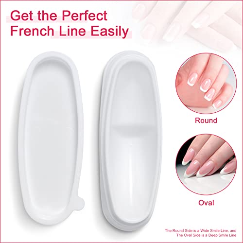 French Nail Dip Powder Tray - Dual-Sided Smile Line Mold Tool for DIY Nails