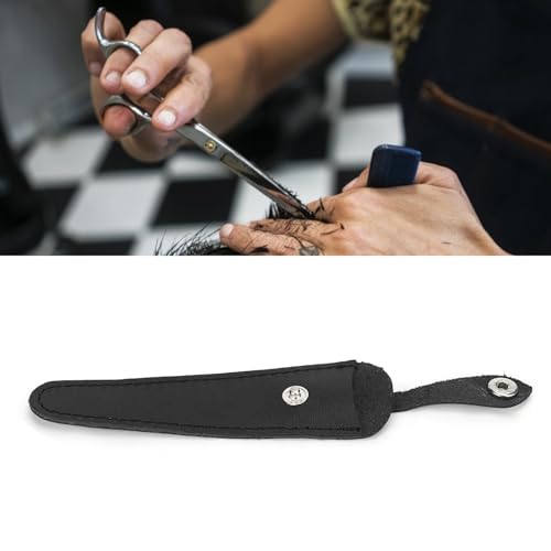 Black Leather Scissor Case – Compact Hair Salon Tool Cover