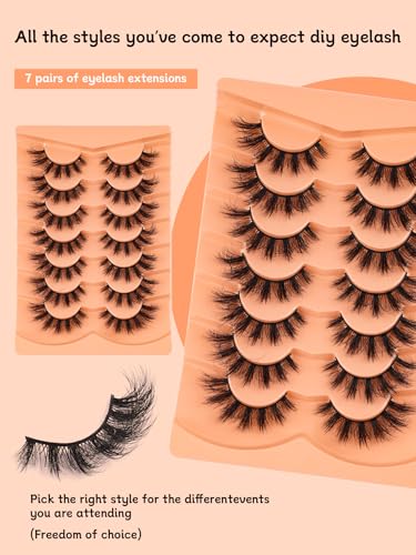 Cat Eye Mink Lashes 18MM Russian D Curl - 7 Pairs