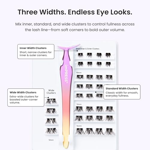 Kiss imPRESS Self-Adhesive Lash Clusters - 36 Glam Volume Lashes
