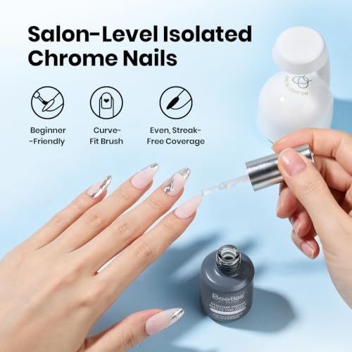 Beetles Matte Gel Top Coat D-Clear-1 for Chrome Nail Art No-Wipe UV Gel