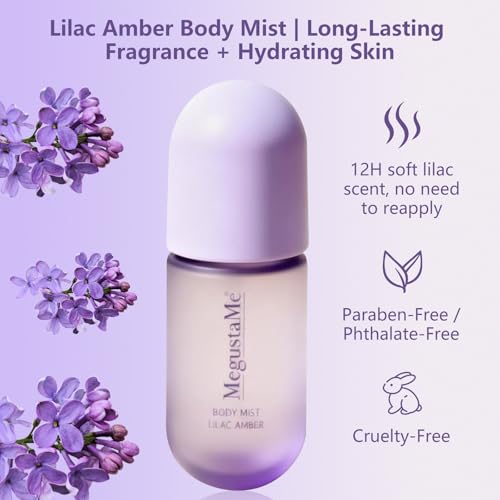 Lilac Amber Body Spray for Women, Long Lasting Floral Woody Mist