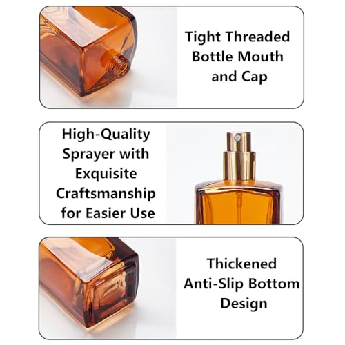 GOLDY&WENDY 6pcs 30ML Glass Perfume Spray Bottle, Mini Portable Travel Atomizer Sprayer, Refillable Perfume Atomizer Fine Mist Sprayer Bottle for Essential Oils