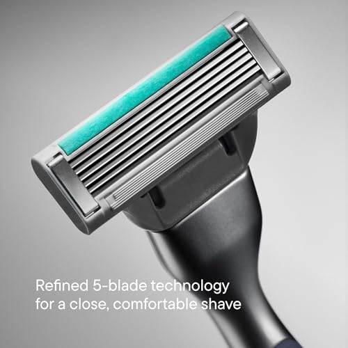 Harry's Plus Razor Value Pack - Premium Handle and 9 Razor Blade Cartridges - Advanced Pivoting System - Shaving Kit for Men - Tide