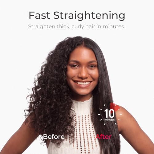 TYMO Ionic Mini Hair Straightener Brush Black 2.0 Inch - Travel Flat Iron