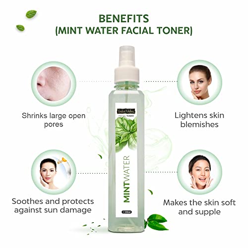 INDUS VALLEY Organic Mint Fresh Pore Tightening Skin Toner - (250ml), Natural Ingredients for Acne and Pore-Reducing, Gently Exfoliates, Deep Cleans, Brightens and Balances Skin for a Healthy Glow