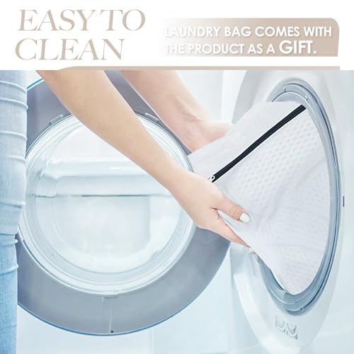 Bath Pillow for Tub, 4D Air Mesh Breathable Fabric, Soft Supportive Bathtub Cushion for Head Neck Back, Ergonomic Spa Pillow with Strong Suction Cups, Quick-Drying, Machine Washable (White)