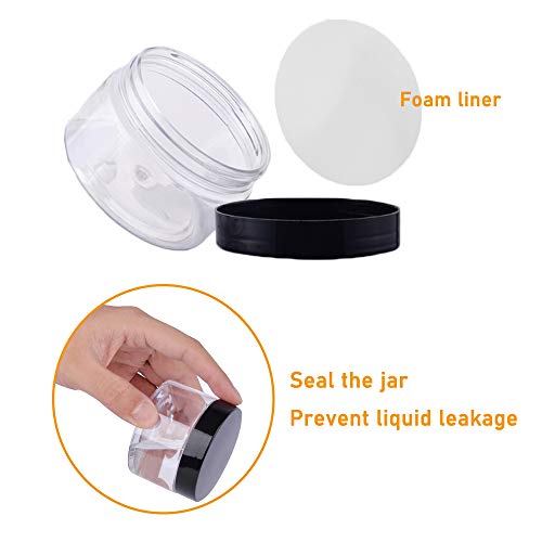 20 Pack 2oz Clear Plastic Round Slime Containers with Lids