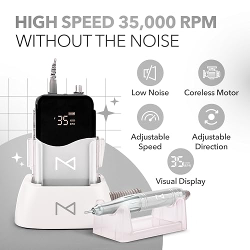 Professional Cordless Nail Drill Machine - 35,000 RPM, 2-in-1 Design