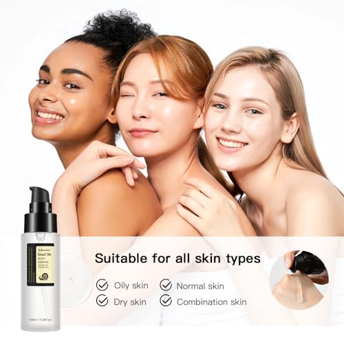 Snail Mucin Serum 96%, Snail Secretion Filtrate 96%, Snail Mucin 96%, Power Repairing Essence, Snail Mucin Essence Face Serum, Hydrating Serum for Face, Eye, and Neck (1PCS)