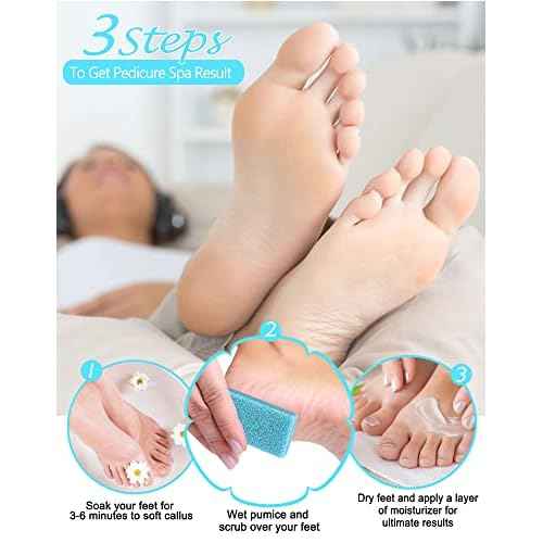 Maryton Disposable Foot Scrubber Pumice Pads, Pedicure Pumice Stone Dead Skin Callus Remover for Feet, 40Pcs (Blue Medium Coarse)