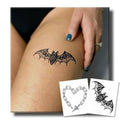 Semi Permanent Tattoo for Women, 2 Sheets Realistic Sexy Temporary Tattoos for adult, Lasts 2 Weeks Waterproof and Non-Reflective Tattoos (Sexy Chain Heart & Lace Bat Tattoo)