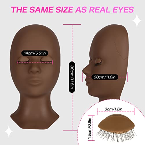 Lash Extension Mannequin Head with 4 Removable Eyelids