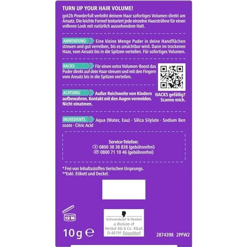 Schwarzkopf got2b Powder'ful Vol Style Powder 10g (2x Pack)